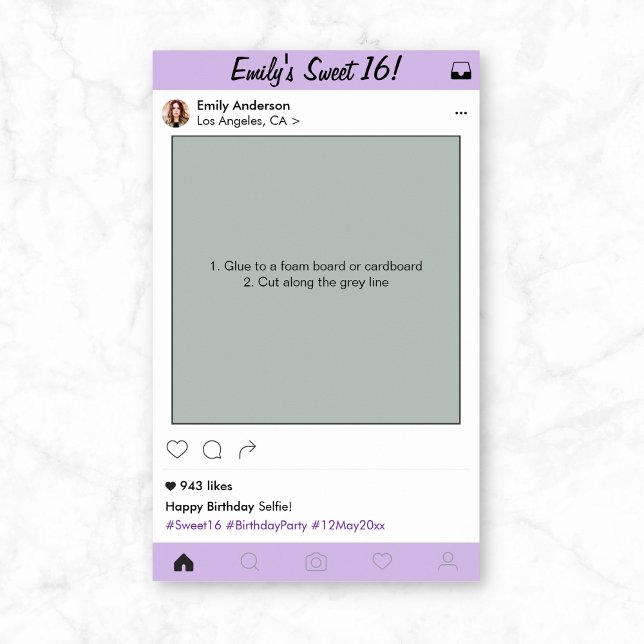 Sweet 16 Quinceanera Party Prop Photo Booth Frame Poster (Creator Uploaded)