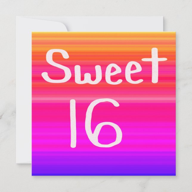 Sweet 16 Rainbow Invitation (Front)