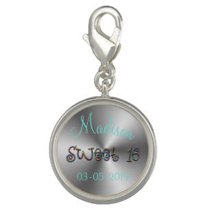 Sweet 16 Rainbow Number Sixteen 16th Birthday Charm