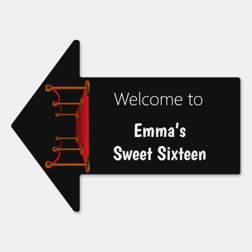 Sweet 16 Red Carpet Hollywood Birthday Arrow  Sign