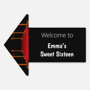 Sweet 16 Red Carpet Hollywood Birthday Arrow  Sign