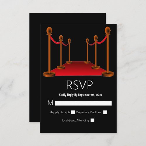 Sweet 16 Red Carpet Hollywood Elegant Birthday   RSVP Card