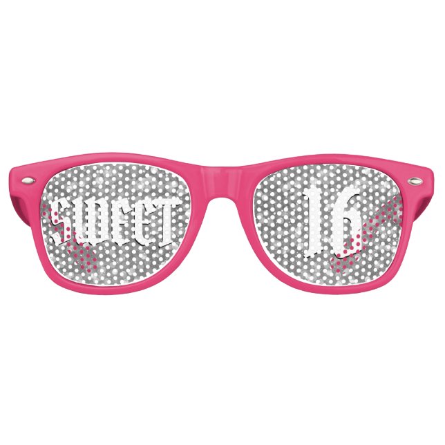 SWEET 16 retro Shades / Fun Party Sunglasses (Front)