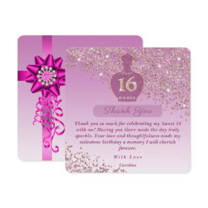 Sweet 16 Rosé Fragrance Studio Thank You Card