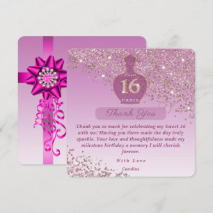 Sweet 16 Rosé Fragrance Studio Thank You Card