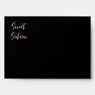 Sweet 16 Rose Gold Address Printed on Back Envelope