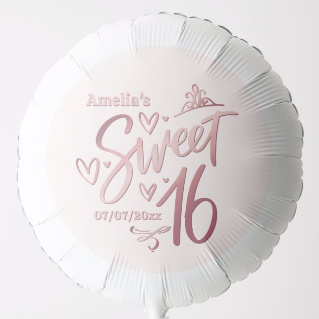 Sweet 16 Rose Gold Balloon (Front)