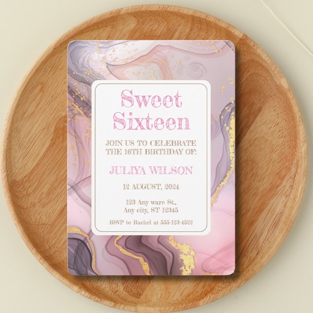 Sweet 16 Rose Gold glitter girls birthday party Invitation (Creator Uploaded)