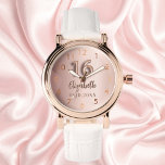 Sweet 16 rose gold name watch<br><div class="desc">A Sweet 16 gift. A rose gold gradient background color.   Add a name,  date</div>