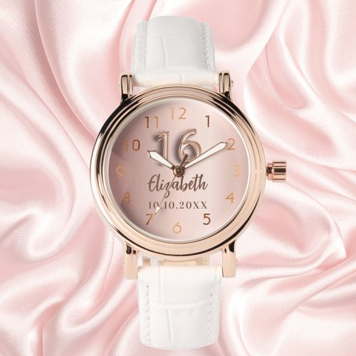 Sweet 16 rose gold name watch