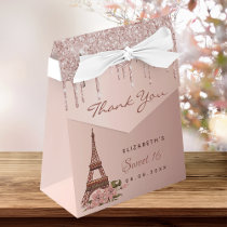 Sweet 16 rose gold Paris thank you Favor Boxes