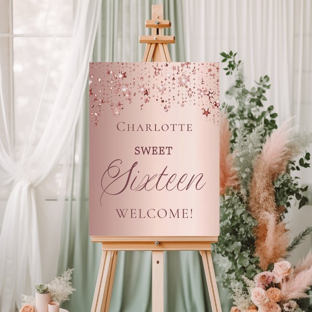 Sweet 16 rose gold stars welcome  foam board (Creator Uploaded)