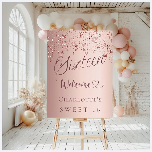 Sweet 16 rose gold stars welcome  foam board (Creator Uploaded)