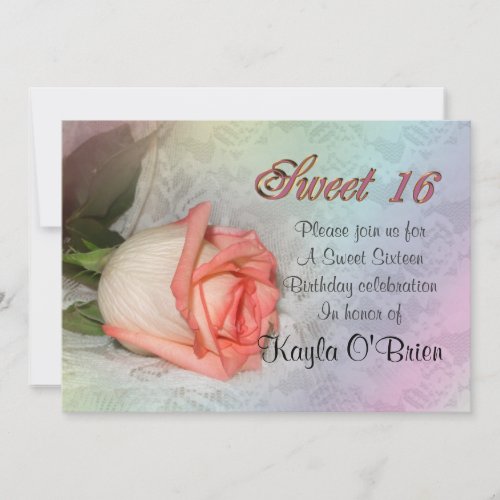 Sweet 16 rose Invitation