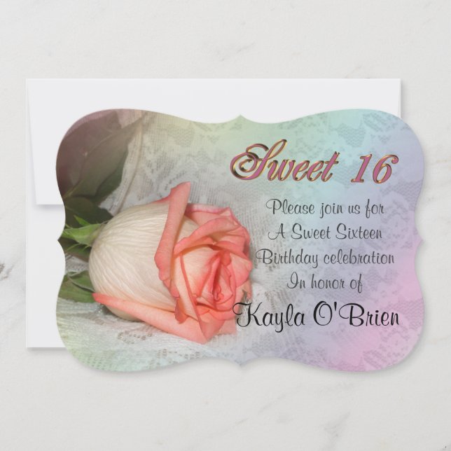 Sweet 16 rose Invitation (Front)