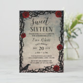 Sweet 16 Rose & Thorn Vintage Fairytale Birthday Invitation (Standing Front)