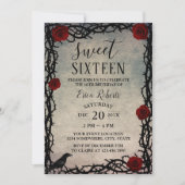 Sweet 16 Rose & Thorn Vintage Fairytale Birthday Invitation (Front)