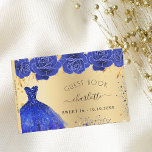 Sweet 16 royal blue gold dress flowers glitter guest book<br><div class="desc">For a Sweet 16, 16th birthday party. A golden background with blue and faux gold glitter sparkles, a royal blue dress and blue roses, florals. The name is written with a modern hand lettered style script with swashes. Personalize and add a name and date. Spine: add your text. To keep...</div>