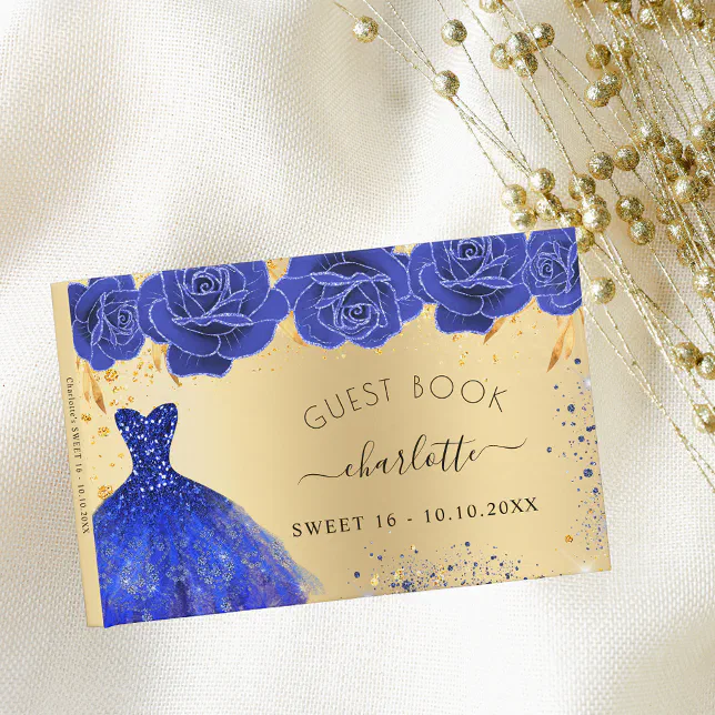 halterneck blue dress Zapaka Women Glitter Royal Blue Long Plus Size Prom Dress with Slit Strapless Beaded Mermaid Satin Corset Evening Dress with 3D Flowers, Royal Blue /