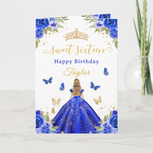 Sweet 16 Royal Blue Princess Blonde Girl