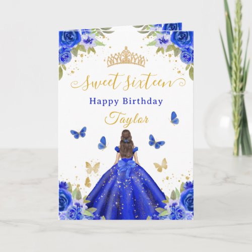Sweet 16 Royal Blue Princess Brunette Girl