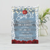 Sweet 16 Rustic Fairy Tale Snow White Dusty Blue Invitation (Standing Front)