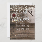 Sweet 16 Rustic Fairytale Barn Wood Birthday Party Invitation (Front)