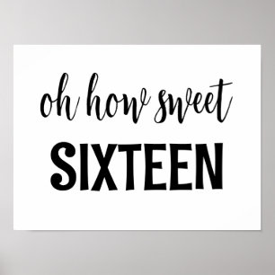 Sweet 16 Sign Oh How Sweet Sixteen Birthday Treat