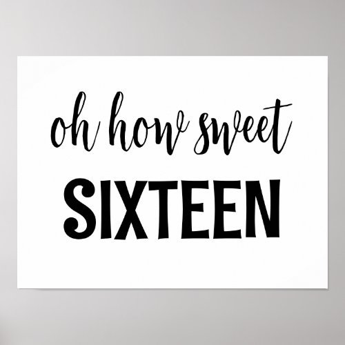 Sweet 16 Sign Oh How Sweet Sixteen Birthday Treat 