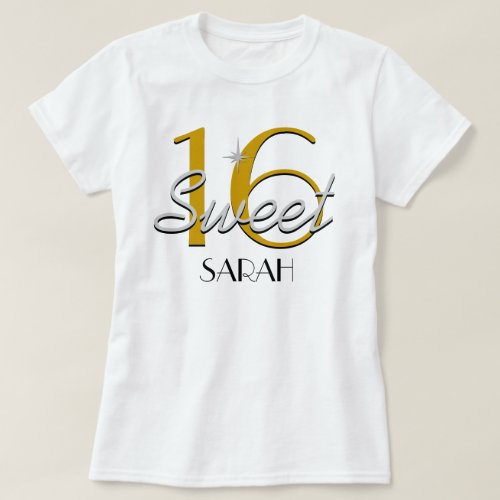 Sweet 16 SilverGold Sparkle T_Shirt