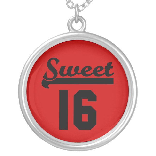 Sweet 16 silver plated necklace (Front)