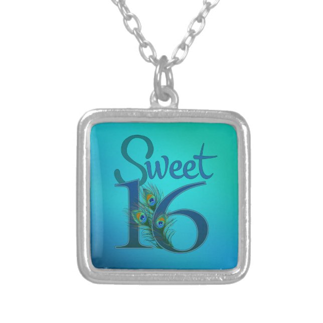 Sweet 16 silver plated necklace (Front)