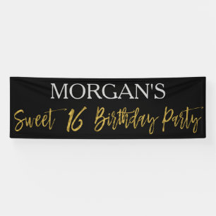 Sweet 16 Sixteen Birthday Party Banner