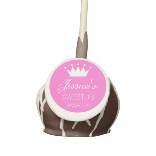 Sweet 16 sixteen Birthday party cake pops (Front)