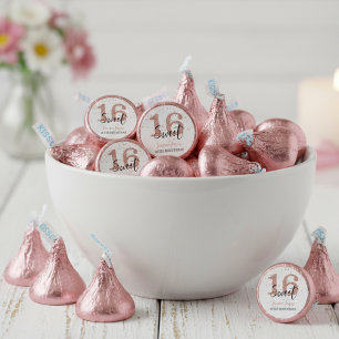 Sweet 16 Sixteen Birthday Party Rose Gold Hershey®'s Kisses®