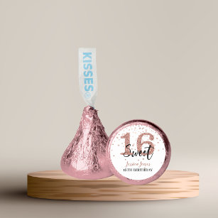 Sweet 16 Sixteen Birthday Party Rose Gold Hershey®'s Kisses®