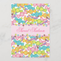 Sweet 16 Sixteen Candy Collection in Pink Brown Invitation