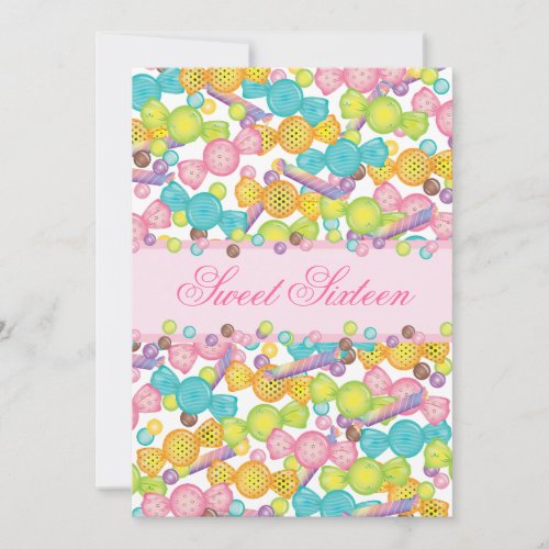 Sweet 16 Sixteen Candy Collection in Pink Brown Invitations