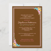 Sweet 16 Sixteen Candy Collection in Pink Brown Invitation (Back)