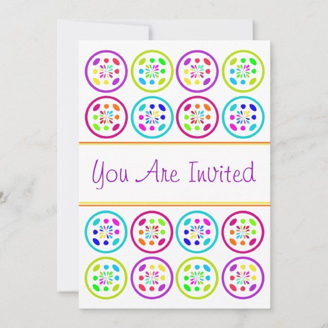 Sweet 16 Sixteen Party tropical colors bright Invitation (Front)
