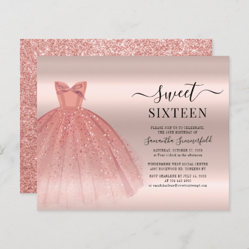 Sweet 16 Sixteenth Birthday Party Invitation