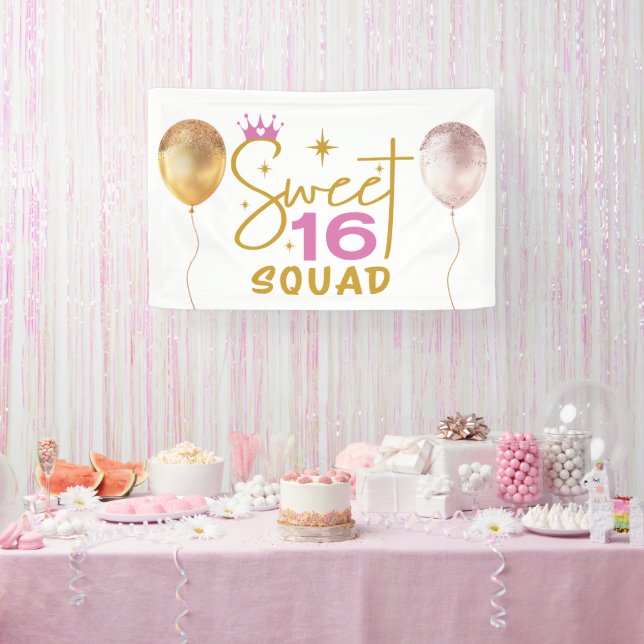 Sweet 16 Squad Banner (Party)