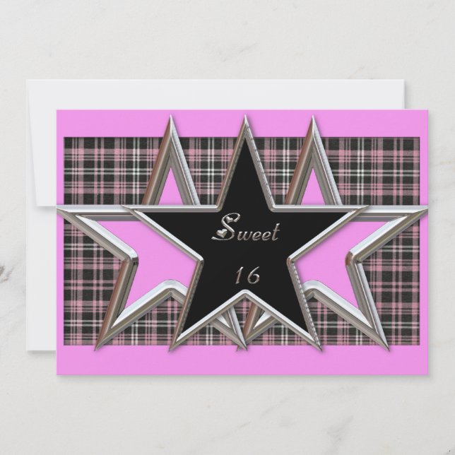 Sweet 16 Star Party Invitation (Front)