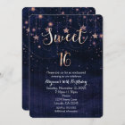 Sweet 16 Starry Night Purple & Gold Invitation