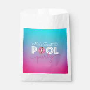 Sweet 16 summer pool party favor cookie bag