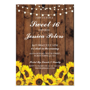 Rustic Sweet 16 Invitations 8