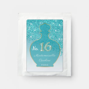 Sweet 16 Teal Blue Glitter Azure Fragrance Tea Bag Drink Mix