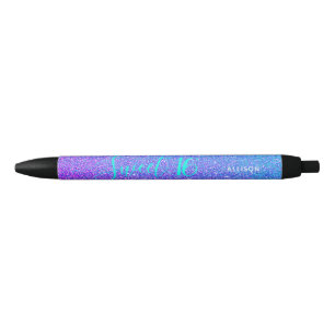 Sweet 16 Teal Purple Glitter Sparkle Personalized Pen