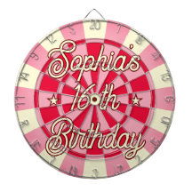 Sweet 16 th BIRTHDAY Personalized Retro Pink & Red