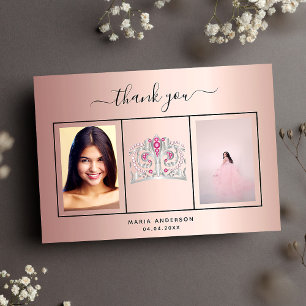Sweet 16 thank you custom photo rose gold pink